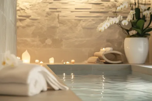 Détente absolue dans un spa de luxe, une expérience unique de relaxation et bien-être exclusif.